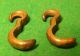 Extremely Rare Pr 18th Century Brass Bed Hooks Pre-1800 photo 2