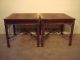 Pair Henredon Rittenhouse Flame Mahogany Chippendale End Side Tables Post-1950 photo 3