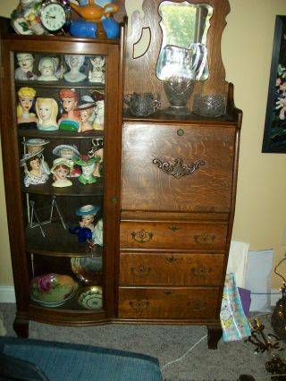 Vintage Solid Oak Secretary - Good Condition For Its Age photo