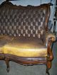 Vintage Antique Leather Parlor Couch And 2 Chairs Unknown photo 4