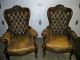 Vintage Antique Leather Parlor Couch And 2 Chairs Unknown photo 5