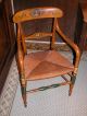 Mid 19th Century Decorated Italian Open Arm Chair With Rush Seat 1900-1950 photo 9
