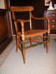 Mid 19th Century Decorated Italian Open Arm Chair With Rush Seat 1900-1950 photo 1