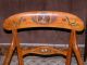 Mid 19th Century Decorated Italian Open Arm Chair With Rush Seat 1900-1950 photo 5