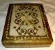 Antique White Gold Fancy Italian Wood Vanity Jewelry Box Must See 1900-1950 photo 11