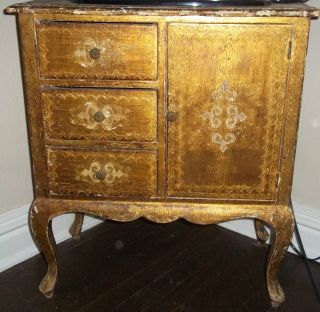 Late 19th C.  Early 20th.  C Italian Gold Chest Dresser Commode photo