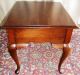 Vintage Broyhill Lenoir Cherry Queen Anne Side/ End Tables,  Drawers Pair Post-1950 photo 5