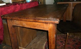 Very Very Old Oak Wood School House Teachers Table/desk photo