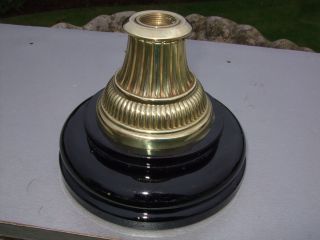 Very Ornate Small Brass Oil Lamp Base photo