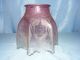 Late 19thc.  Victorian Etched Glass Cranberry Lamp Shade Lamps photo 2