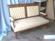 Settee / Love Seat Antique Eastlake Carved Walnut Button Tuck Upholstery 1900-1950 photo 3