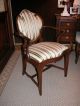 American Hepplewhite Arm Chair With New Scalamandre Stripe Silk Fabric 1900-1950 photo 1