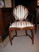 American Hepplewhite Arm Chair With New Scalamandre Stripe Silk Fabric 1900-1950 photo 2