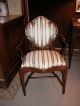 American Hepplewhite Arm Chair With New Scalamandre Stripe Silk Fabric 1900-1950 photo 3
