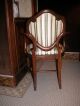 American Hepplewhite Arm Chair With New Scalamandre Stripe Silk Fabric 1900-1950 photo 5
