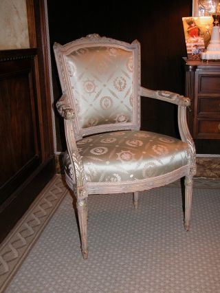 19th Century Louis Xv Style Painted Arm Chair photo