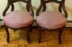 Antique Victorian Rosewood Balloon Back Pair Of Chairs 1800-1899 photo 1