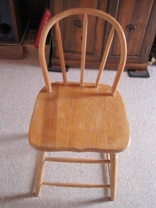 Antique Youth Child Chair Oak Bentwood photo
