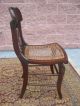 Primitive Antique Empire Saber Leg Side Chair Cane Seat Carved Crest Top Rail Nr 1800-1899 photo 9