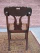 Primitive Antique Empire Saber Leg Side Chair Cane Seat Carved Crest Top Rail Nr 1800-1899 photo 10