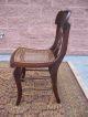 Primitive Antique Empire Saber Leg Side Chair Cane Seat Carved Crest Top Rail Nr 1800-1899 photo 11