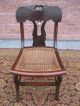 Primitive Antique Empire Saber Leg Side Chair Cane Seat Carved Crest Top Rail Nr 1800-1899 photo 6