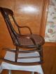 Antique 1800 ' S Child ' S Rocking Chair With Cane Seating & Painted Decoration 1800-1899 photo 3