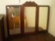 Antique Handcarved Mahogony Bed Dresser + Mirror Vanity +triple Mirror Repair 1800-1899 photo 3