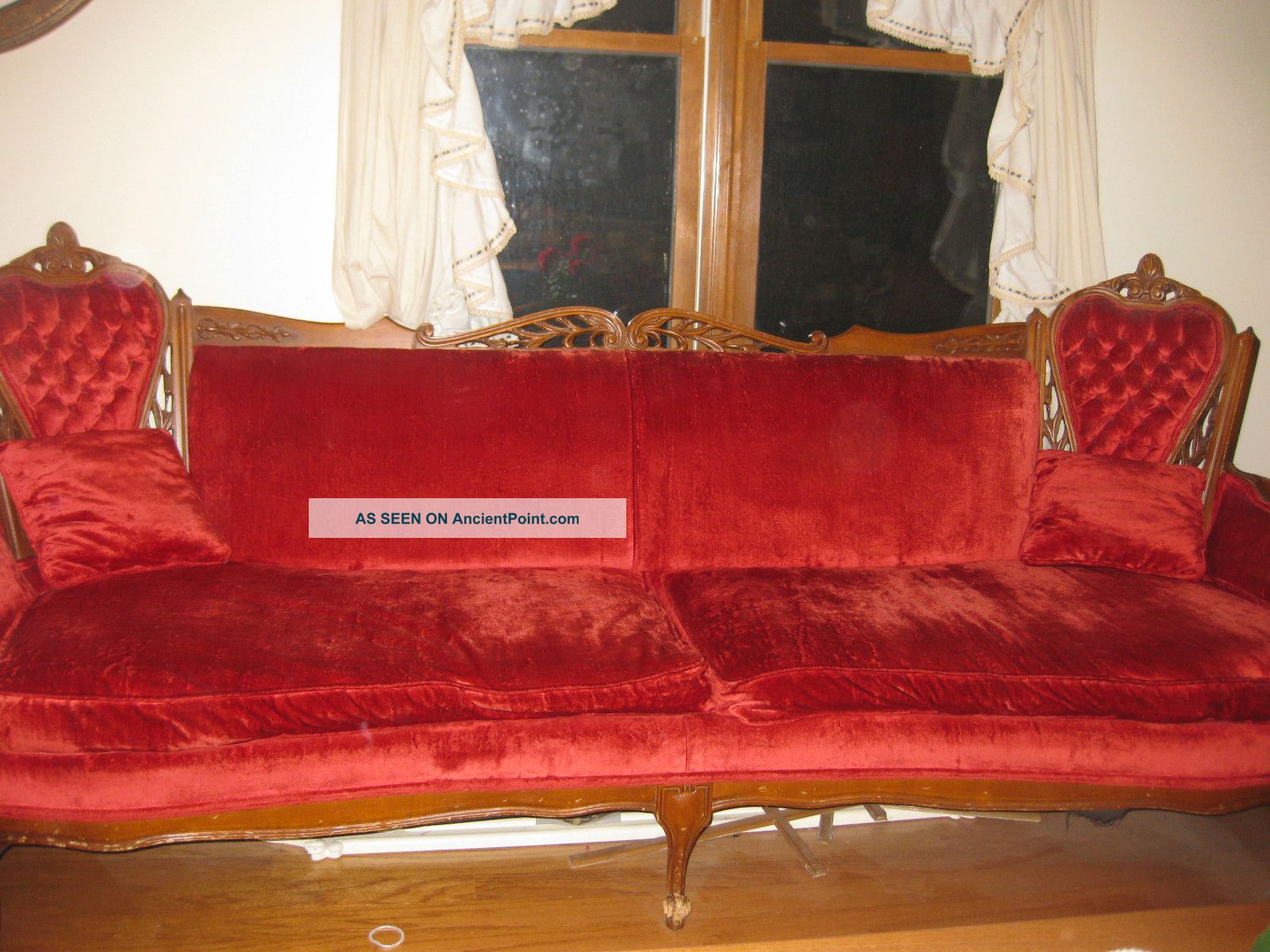 Antique Sofa Red Velvet For Victorian Parlor Unknown photo