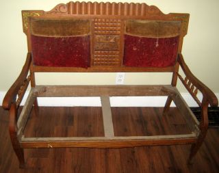 Antique,  Vintage,  Wooden Bench,  Detailed,  Upholstered Back,  Character,  Unique photo
