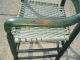 Antique / Primitive Green Wooden Arm Chair With New Woven Seat 1800-1899 photo 9