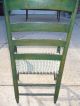Antique / Primitive Green Wooden Arm Chair With New Woven Seat 1800-1899 photo 3