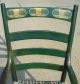 Antique / Primitive Green Wooden Arm Chair With New Woven Seat 1800-1899 photo 4