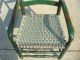 Antique / Primitive Green Wooden Arm Chair With New Woven Seat 1800-1899 photo 5