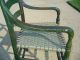 Antique / Primitive Green Wooden Arm Chair With New Woven Seat 1800-1899 photo 8