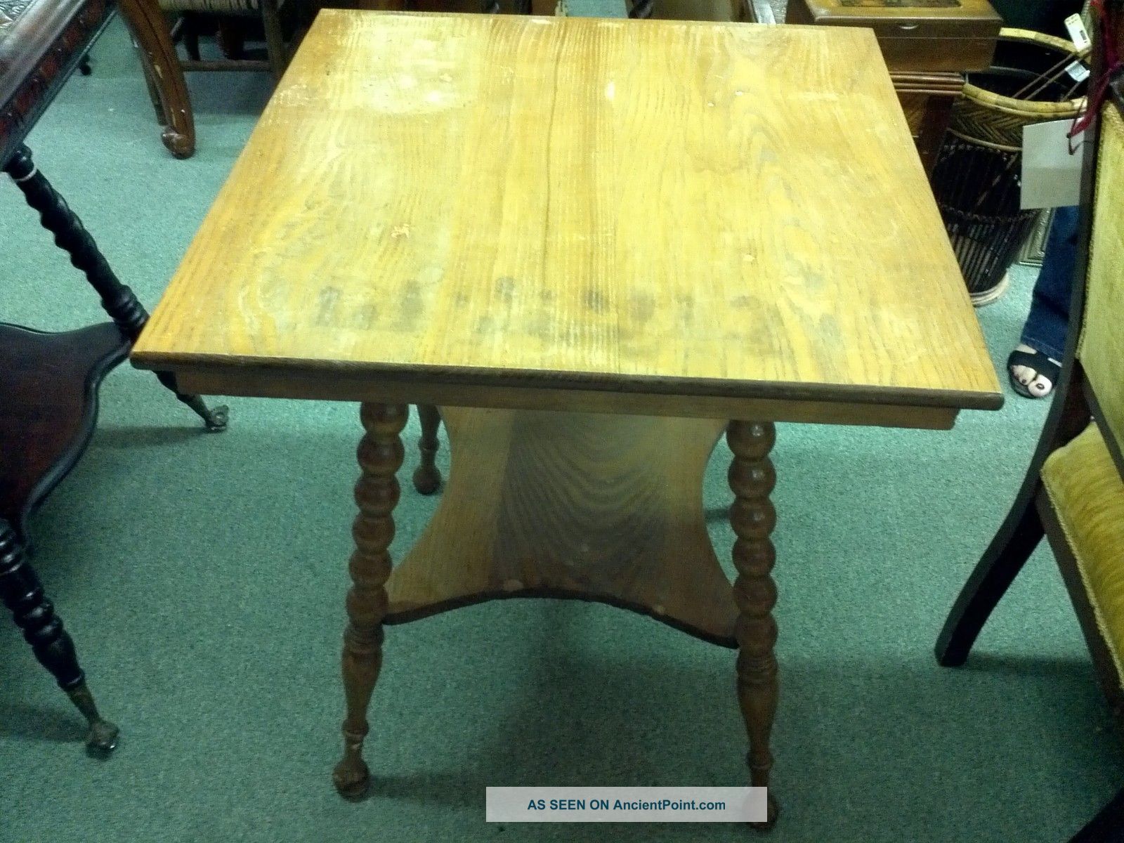 Oak Table With Barley Twist Legs Unknown photo