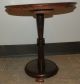 Vintage Hand Carved Bone Inlay Round Wood Pedestal Table Plant Stand Home Decor Unknown photo 2