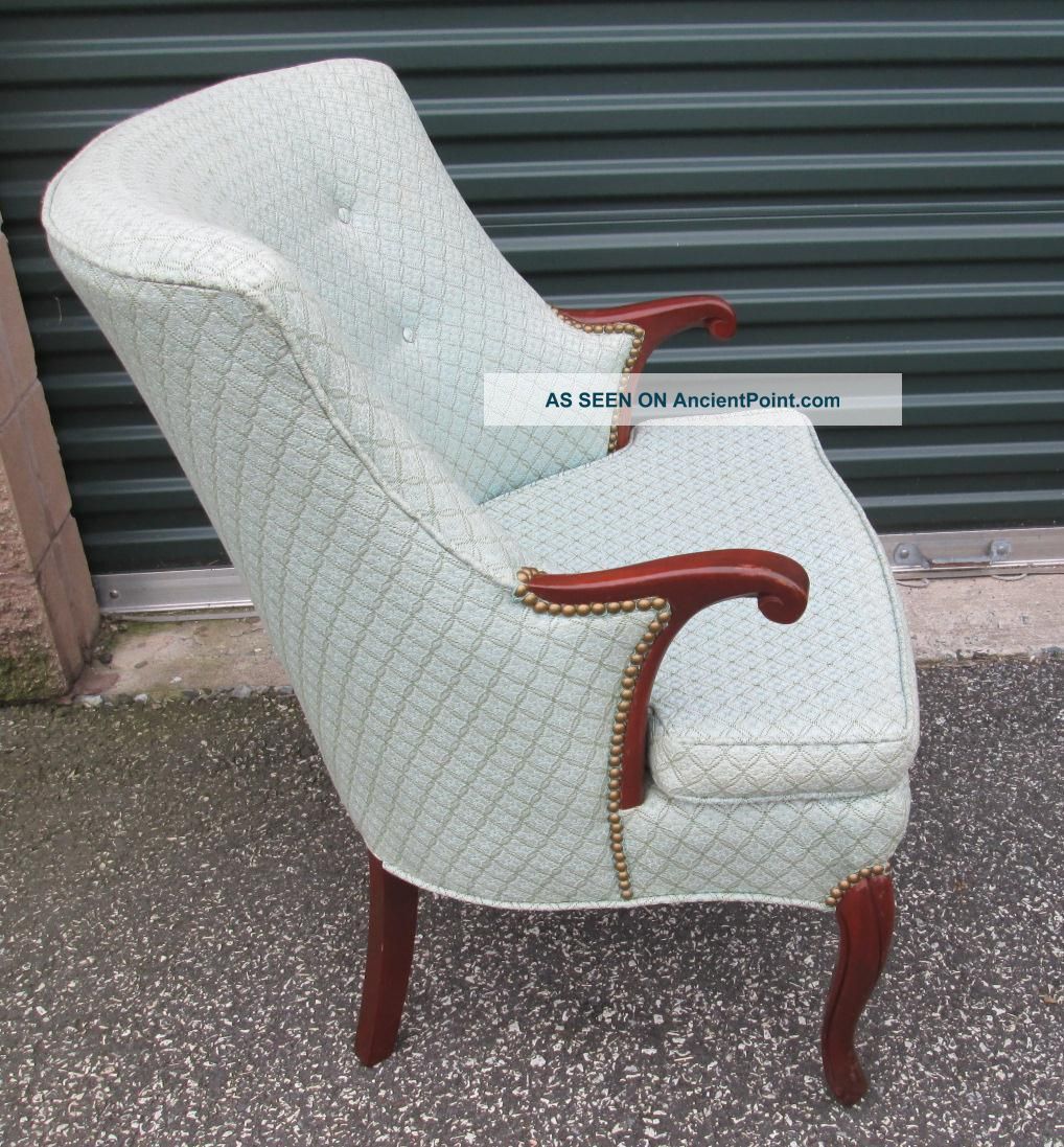 Antique Hollywood Regency Wing Back Arm/side Chair 1 Of 2 Very Clean 1900-1950 photo