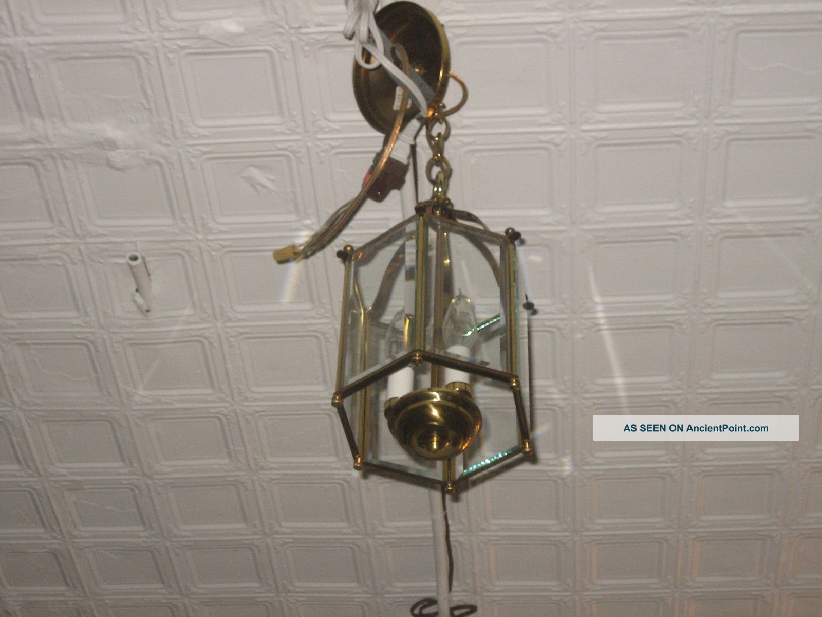 Stunning 1960 ' S Brass/glass Chandelier Other photo
