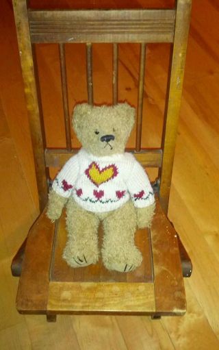 Antique/ Vintage Oak Childs Spindle Back Folding Chair photo