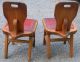 Vintage Pair Of Pub / Tavern Pine Wood Chairs Very Unique Design Look Awesome Unknown photo 6