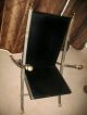 Vintage Modern Italy Maison Jansen Campaign Chair Steel Brass Leather 70 ' S Read Post-1950 photo 2