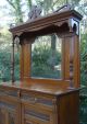 Antique Carved Quartersawn Oak Eastlake Sideboard Cabinet Cupboard Victorian 1800-1899 photo 1
