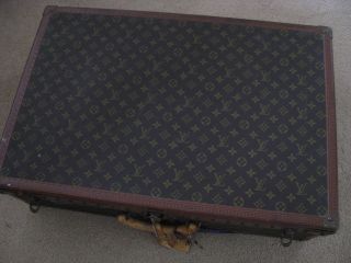 Vintage Lv Louis Vuitton Alzer Hard Travel Suitcase Trunk Monogram W/tray photo