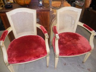 Pair Vintage French Provincial Arm Chairs photo