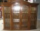 Vtge ' 76 Ethan Allen Classic Manor Console Buffet & China Cabinet Top Wood Glass Post-1950 photo 2