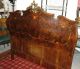 Unusual Antique Italian Venetian Burl Walnut Inlaid Bombay Bed 1800-1899 photo 1