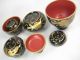 Japanese Vintage Buddhist Offering Wooden Lacquer Gold Altar Table Set 1800-1899 photo 6