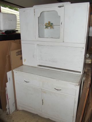 Vintage Marsh Hoosier Kitchen Cabinet With Flour Bin And Roll Top photo