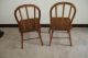 Antique Pair - - Set Of 2 Wood Children ' S Curved Back Chairs 1900-1950 photo 1